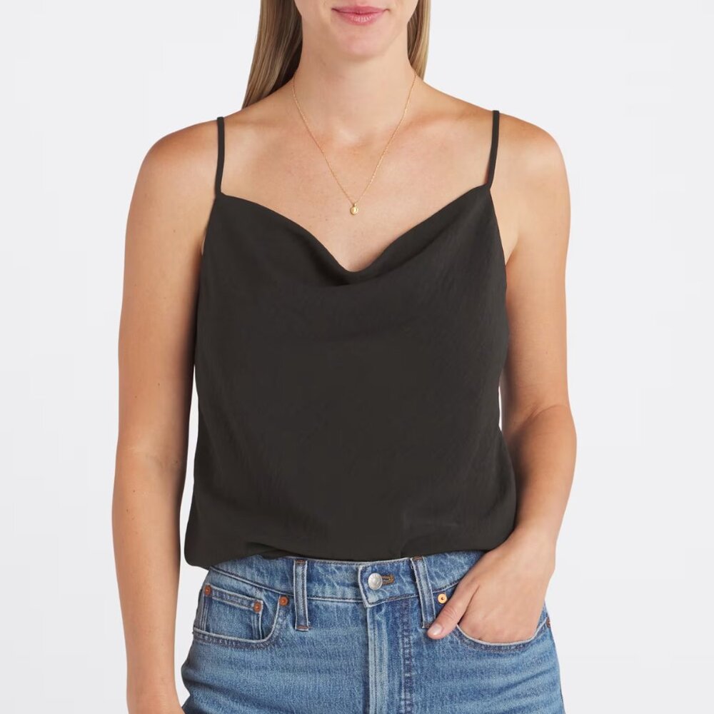 Mine. Cowl Neck Cami in Navy (size L)